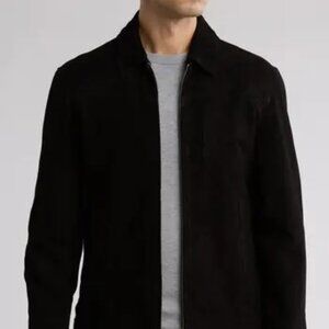 Slate & Stone Suede Zip Racer Jacket - Black M